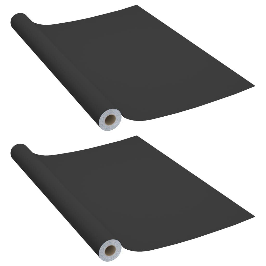 vidaXL Okleiny meblowe samoprzylepne, 2 szt., czarne, 500x90 cm, PVC