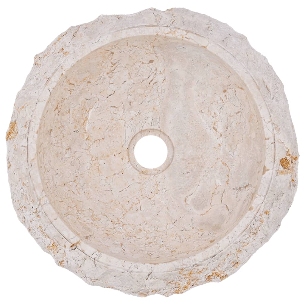 vidaXL Umywalka, 40 x 12 cm, marmurowa, kremowa
