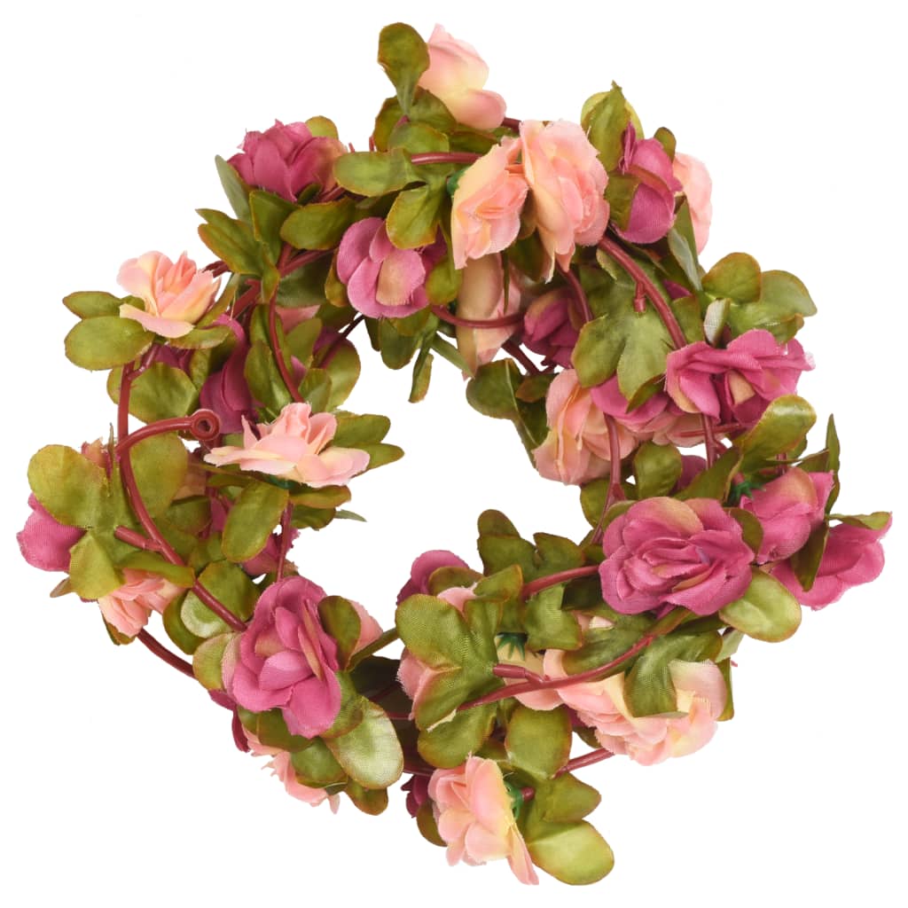 vidaXL Sztuczne girlandy kwiatowe, 6 szt., różana czerwień, 250 cm