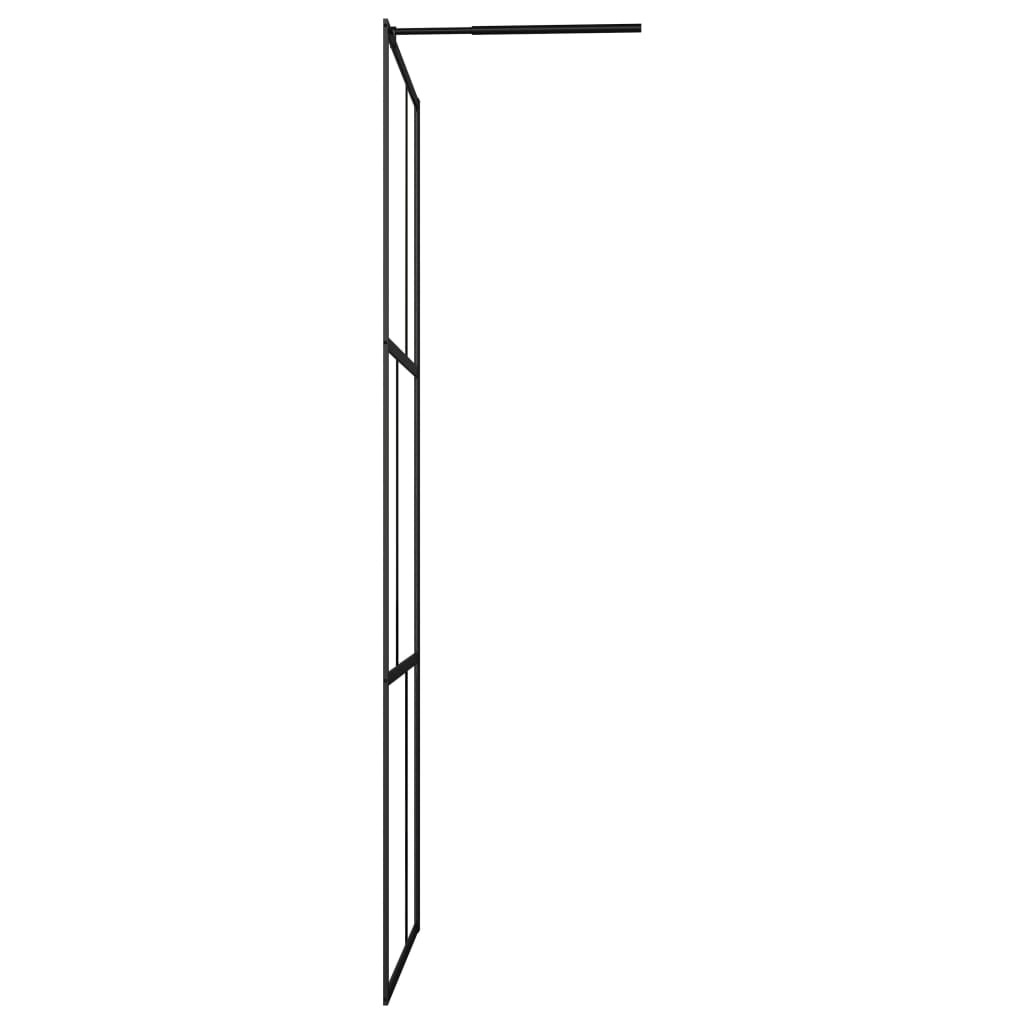 vidaXL Ścianka prysznicowa z hartowanego szkła, czarna, 90 x 195 cm