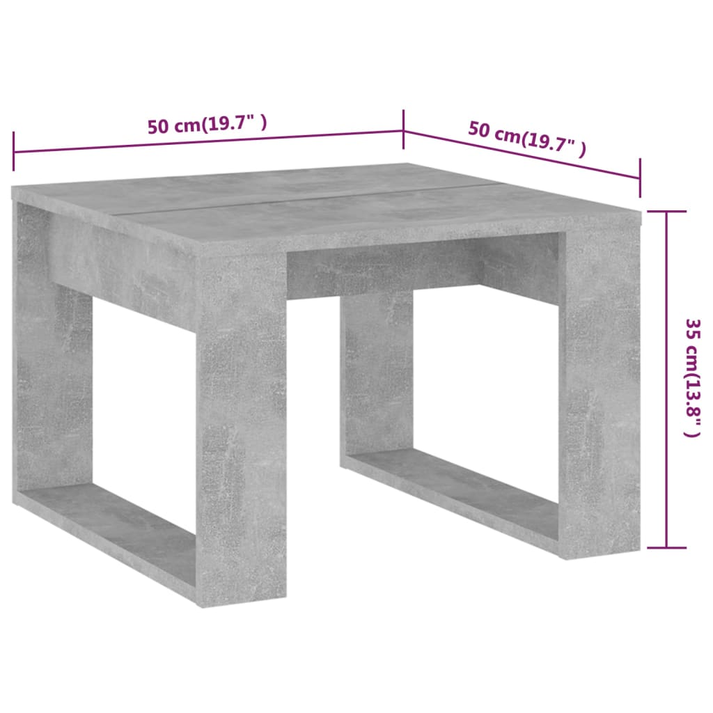 vidaXL Stolik boczny, szarość betonu, 50x50x35 cm, płyta wiórowa
