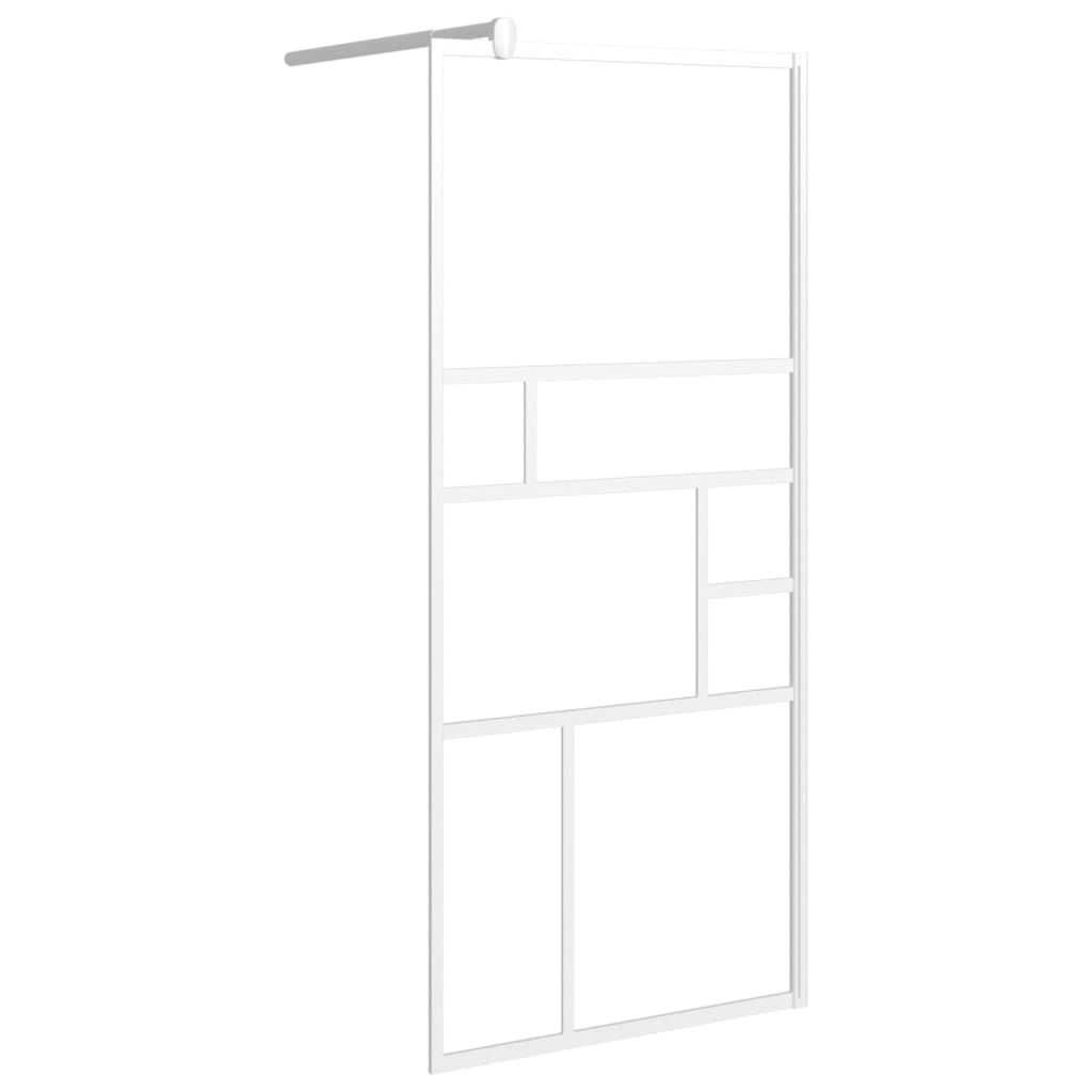 vidaXL Ścianka prysznicowa, 80x195 cm, szkło ESG, biała