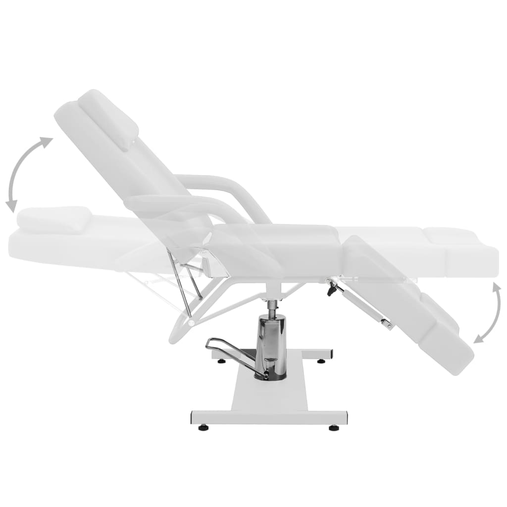 vidaXL Fotel do zabiegów kosmetycznych, ekoskóra, biały, 180x62x78 cm