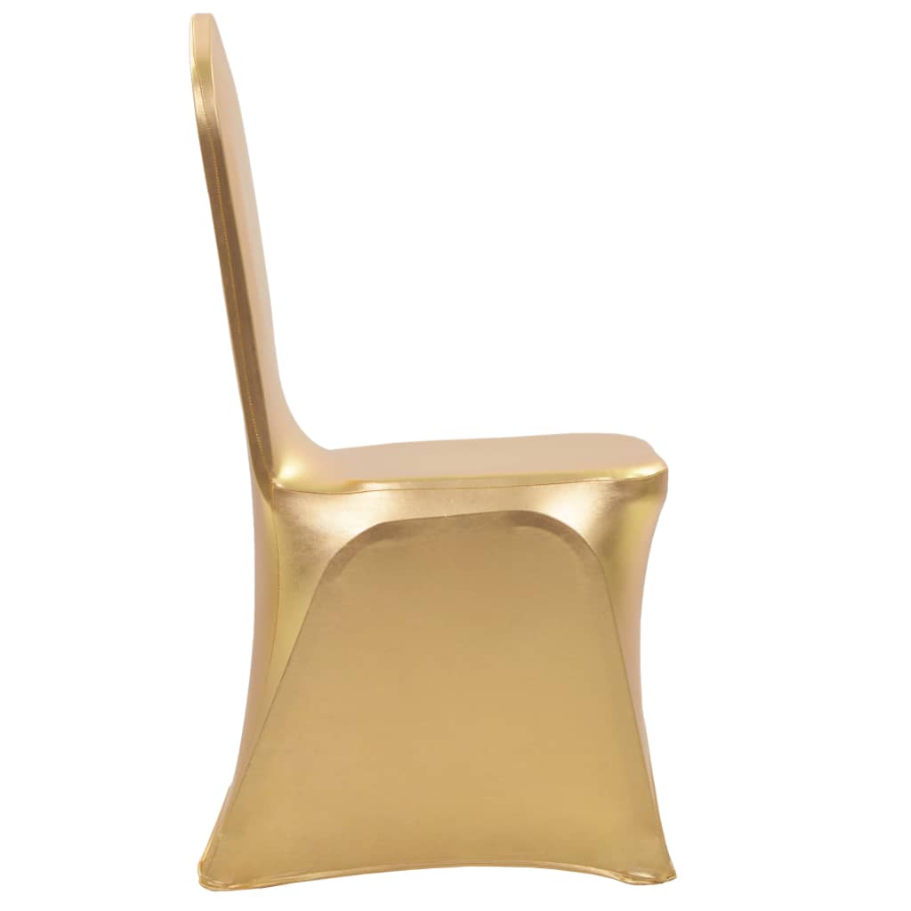 vidaXL Elastyczne pokrowce na krzesła, 25 szt., złote