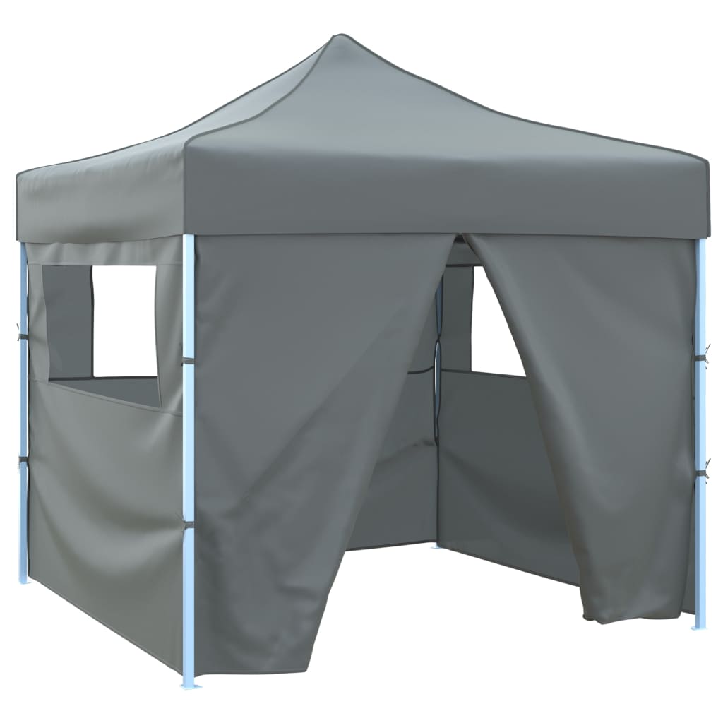 vidaXL Rozkładany namiot imprezowy z 4 ściankami, 3x3 m, antracytowy