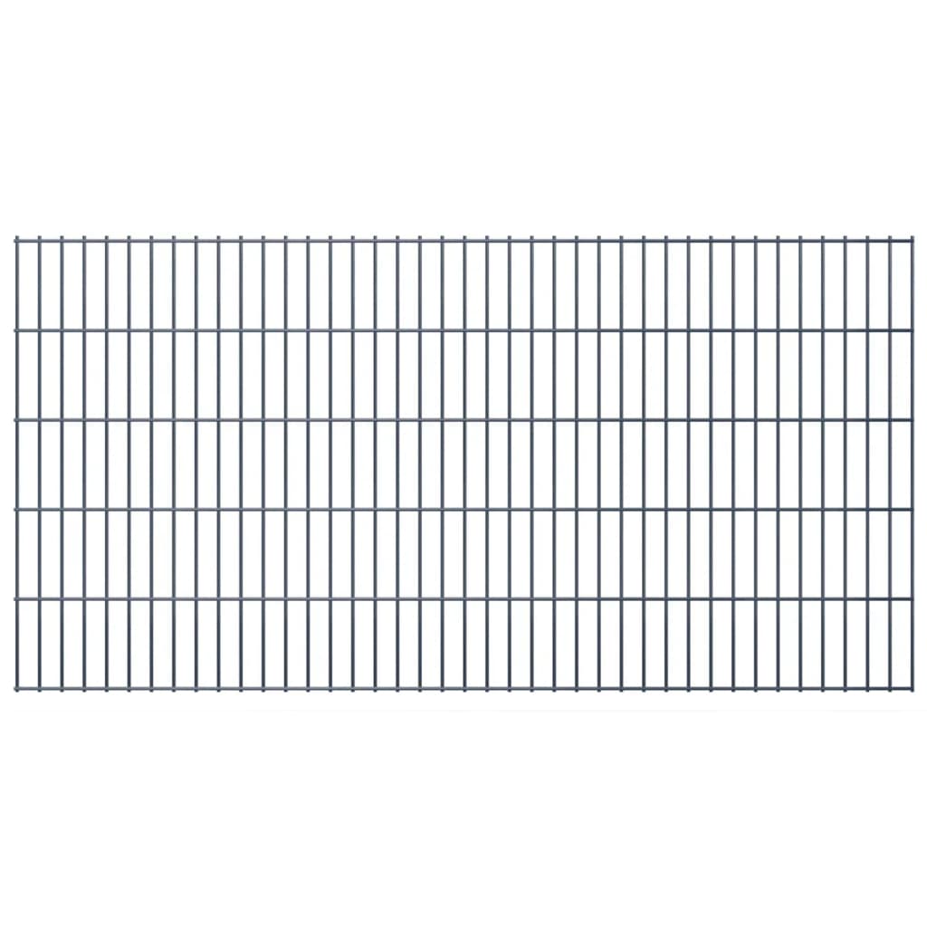 vidaXL Panele ogrodzeniowe 2D ze słupkami, 2008x1030 mm, 4 m, szare