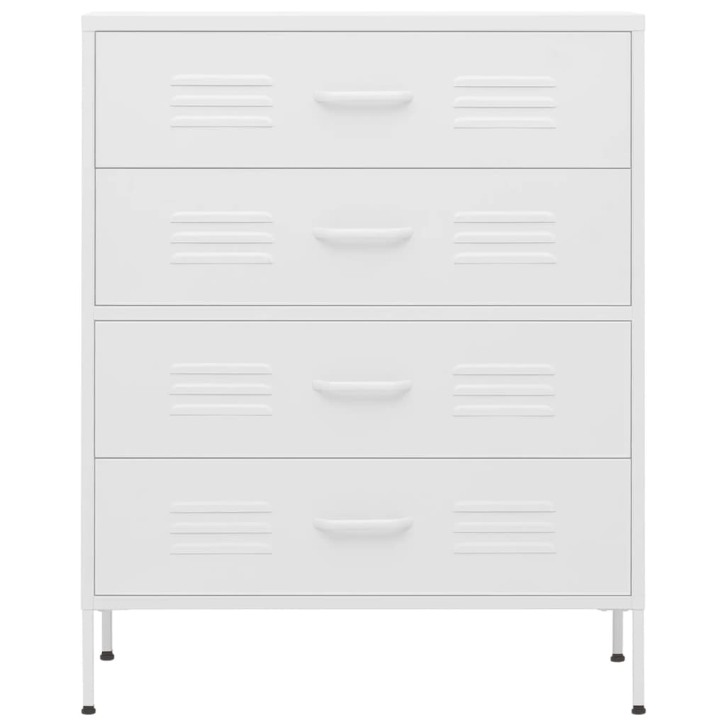 vidaXL Szafka z szufladami, biała, 80x35x101,5 cm, stalowa