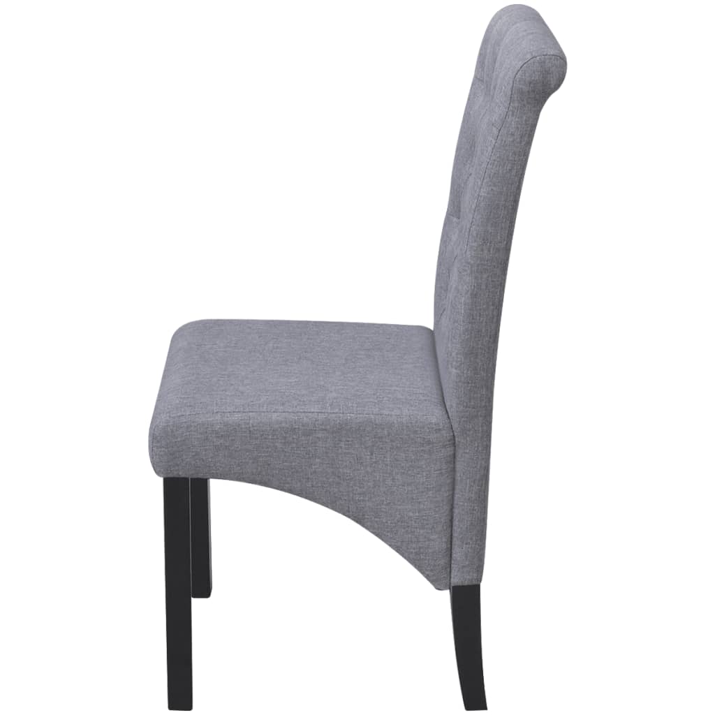 vidaXL Krzesła stołowe, 6 szt., jasnoszare, tkanina