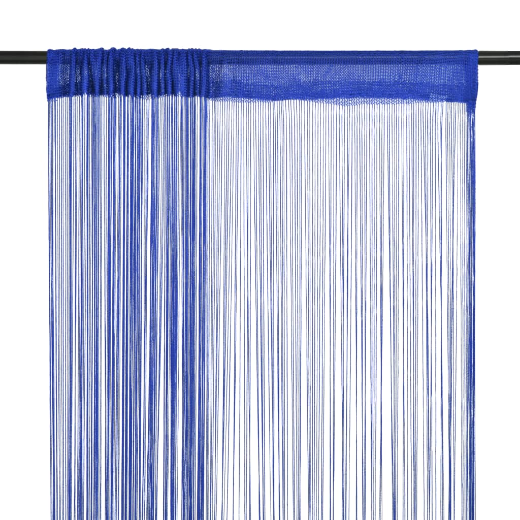vidaXL Zasłony sznurkowe, 2 sztuki, 140 x 250 cm, niebieskie