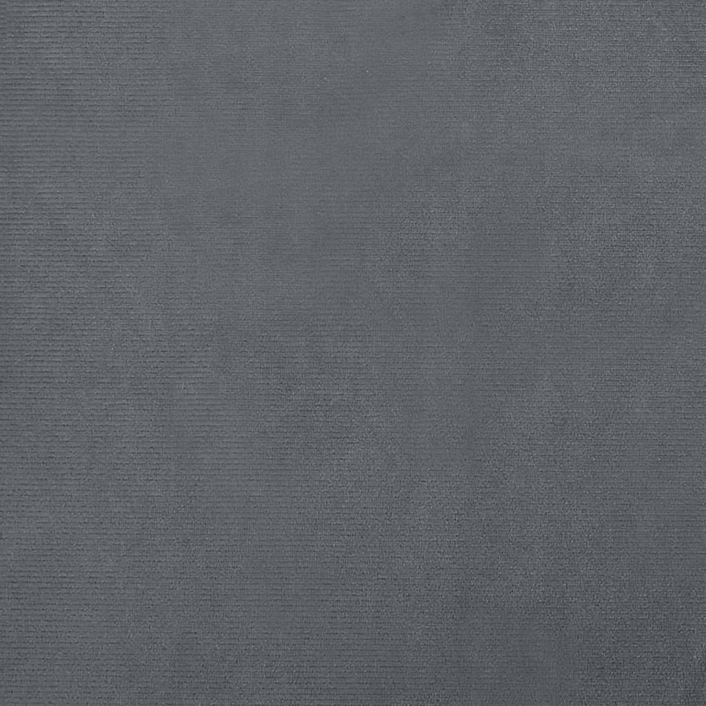 vidaXL Sofa dziecięca z podnóżkiem, ciemnoszara, 100x50x30 cm, aksamit