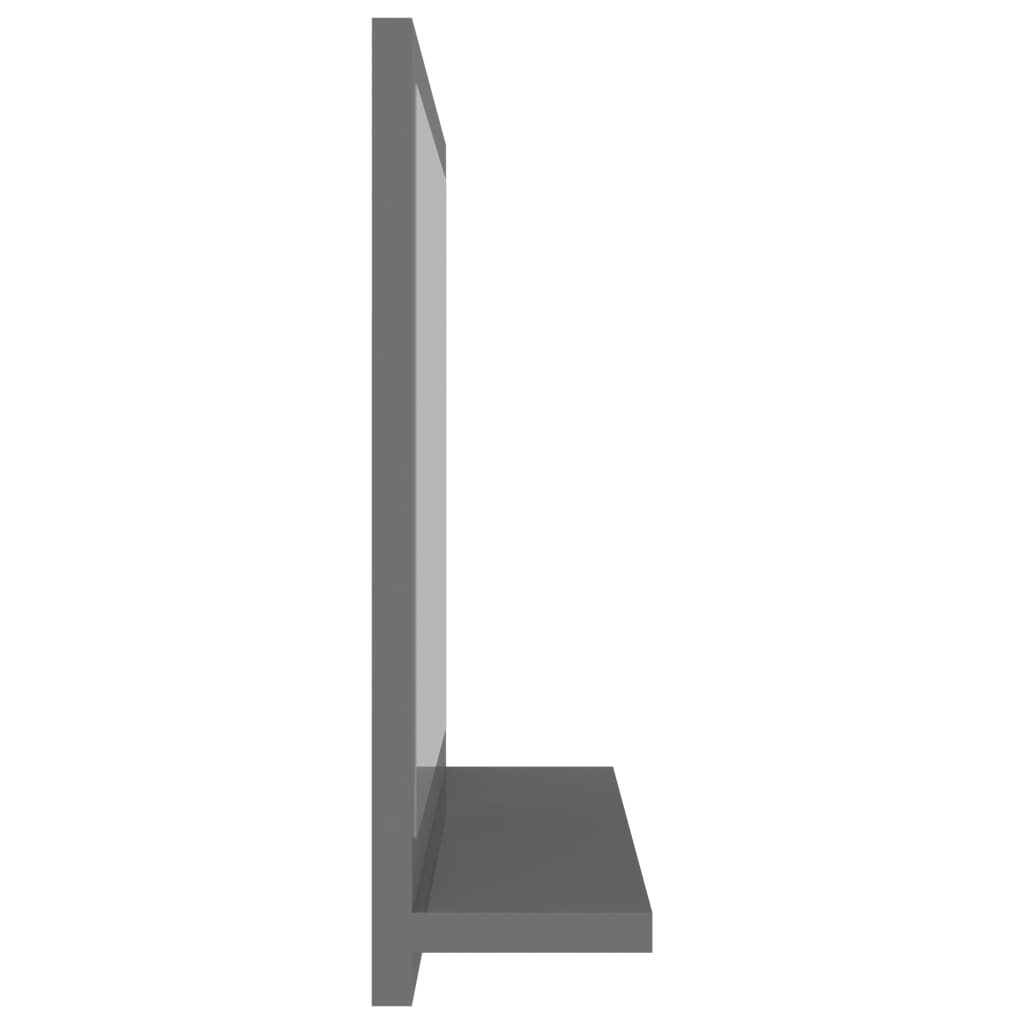 vidaXL Lustro łazienkowe, wysoki połysk, szare, 40x10,5x37 cm