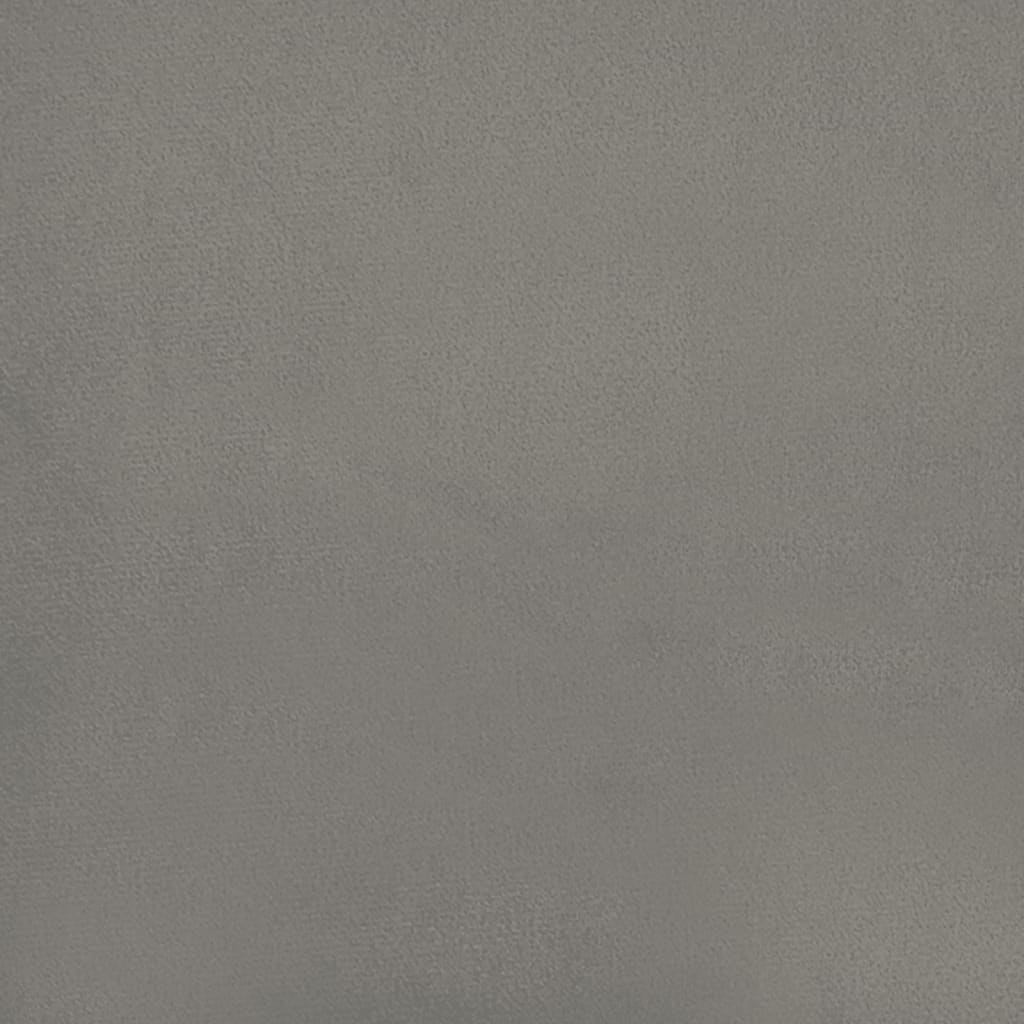 vidaXL Łóżko kontynentalne, jasnoszare, 180x200 cm, obite aksamitem