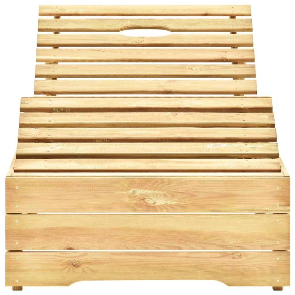 vidaXL Leżak z szarą poduszką, impregnowane drewno sosnowe