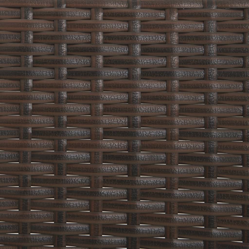 vidaXL 3-osobowa ławka ogrodowa z poduszkami, brązowa, polirattan