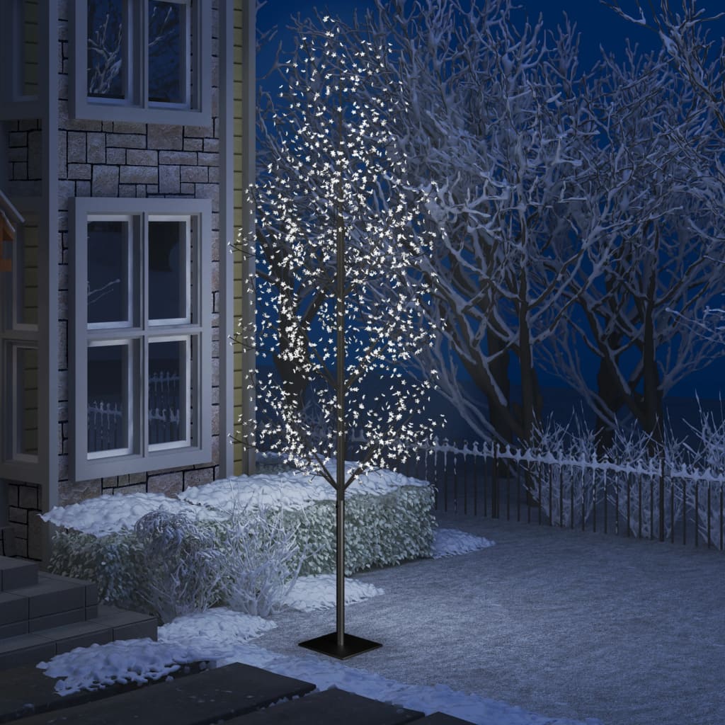 vidaXL Drzewko z lampkami, 1200 LED, zimny biały, kwiat wiśni, 400 cm