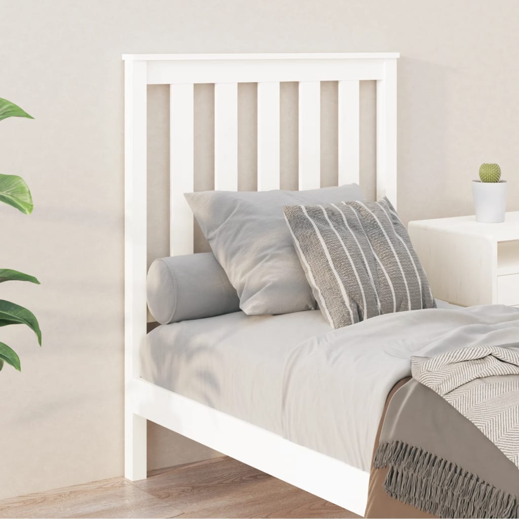 vidaXL Wezgłowie łóżka, białe, 81x6x101 cm, lite drewno sosnowe