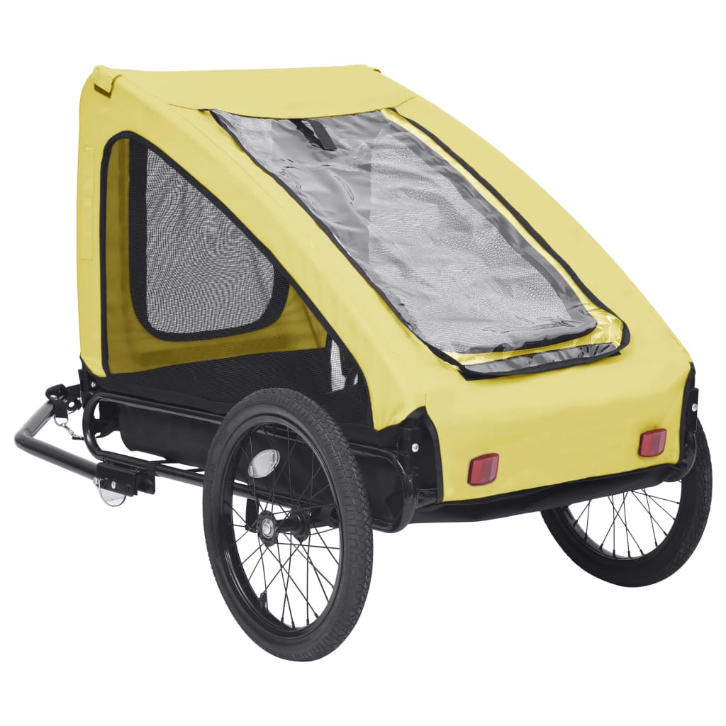 vidaXL Przyczepka rowerowa dla zwierząt, żółto-czarna