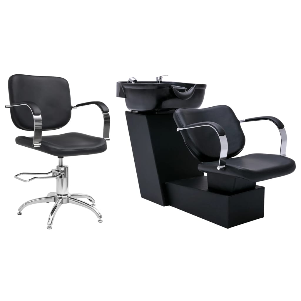 vidaXL Myjka i krzesło fryzjerskie, sztuczna skóra