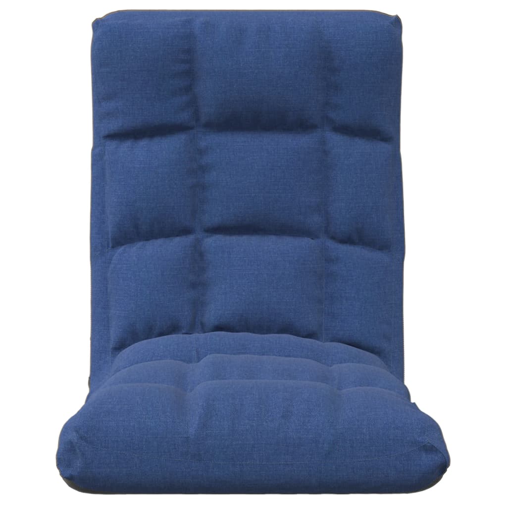 vidaXL Składane krzesło podłogowe, niebieskie, obite tkaniną