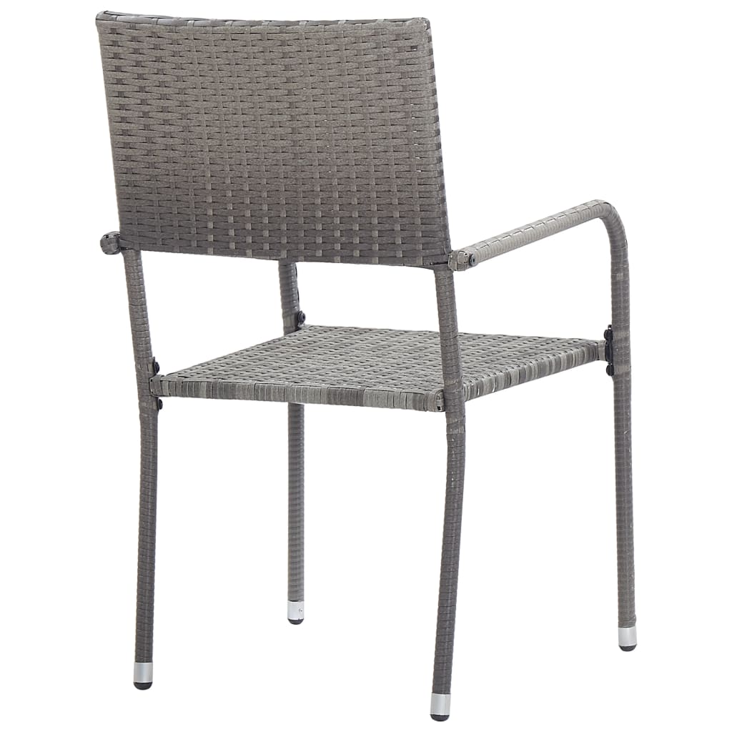 vidaXL Krzesła stołowe do ogrodu, 2 szt., polirattan, szare