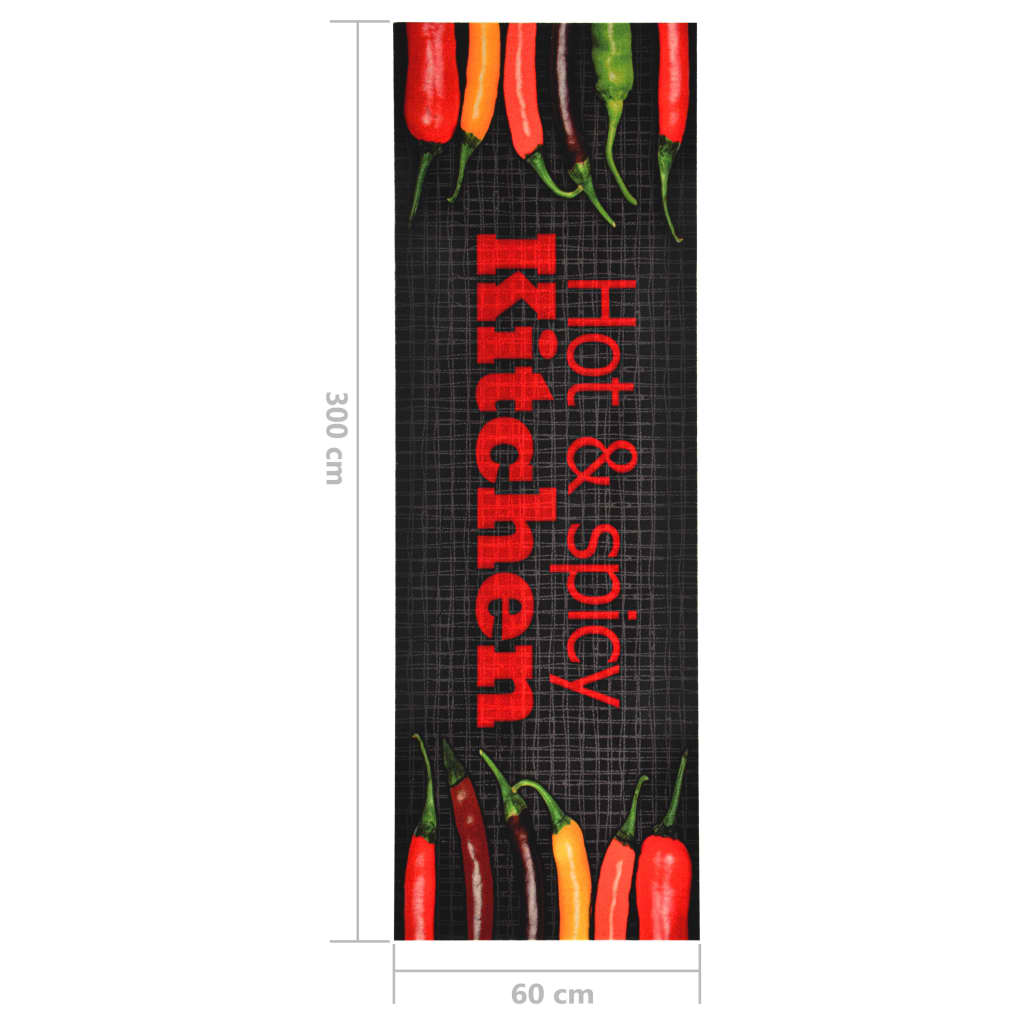 vidaXL Kuchenny dywanik podłogowy Hot & Spicy, 60x300 cm