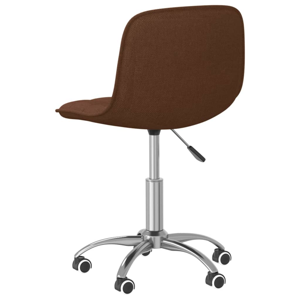vidaXL Obrotowe krzesło biurowe, brązowe, obite tkaniną