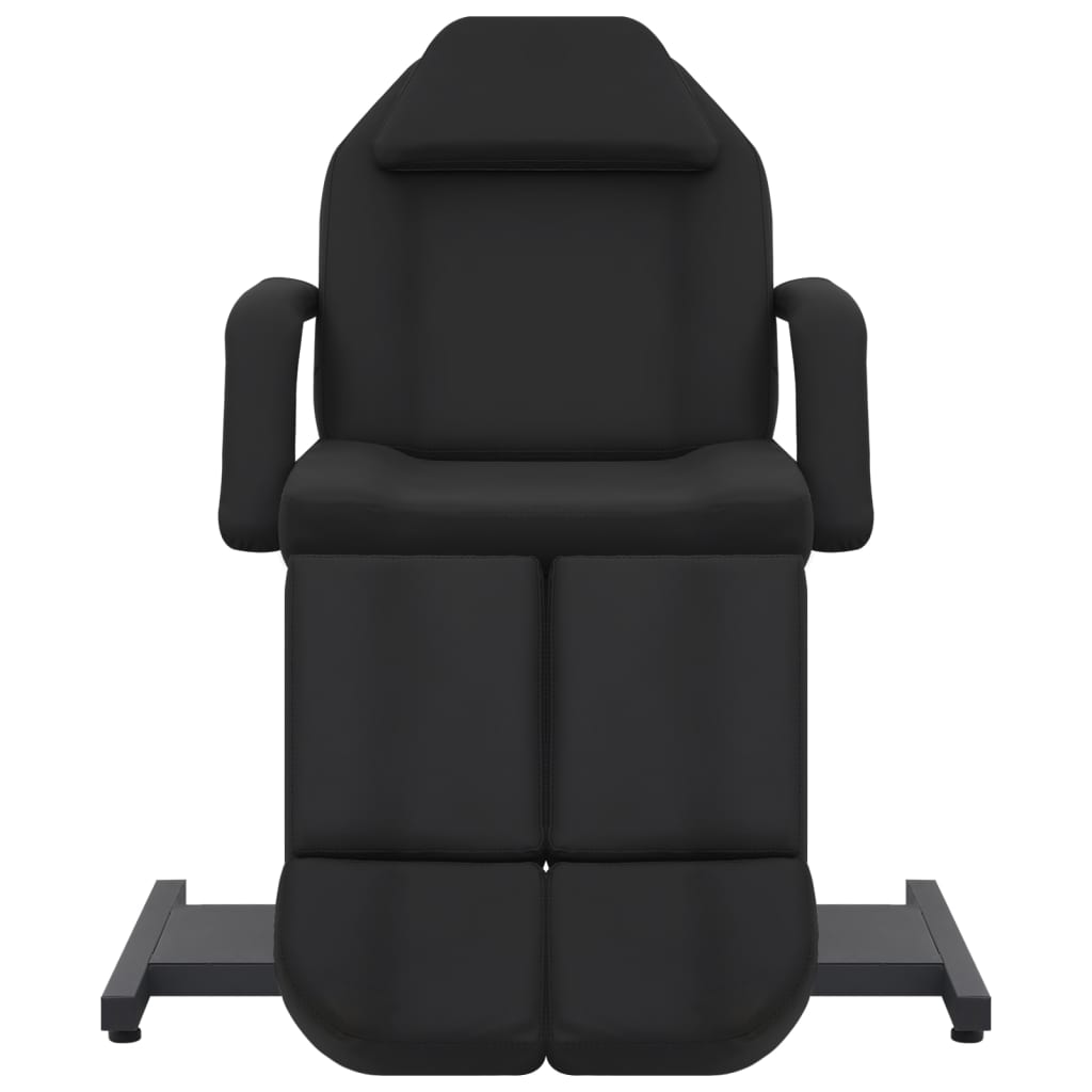 vidaXL Fotel do zabiegów kosmetycznych, ekoskóra, czarny 180x62x78 cm