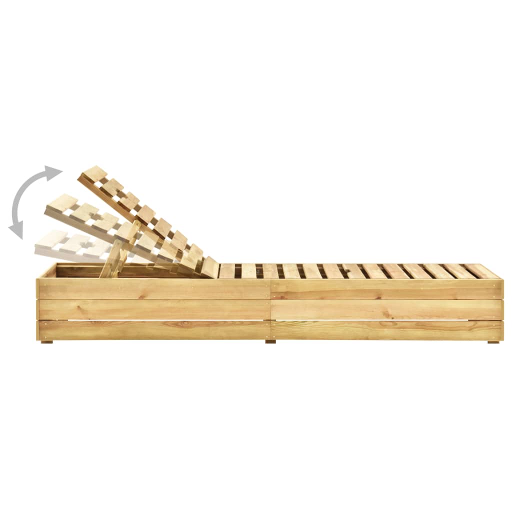 vidaXL Leżak ze stolikiem, impregnowane na zielono drewno sosnowe