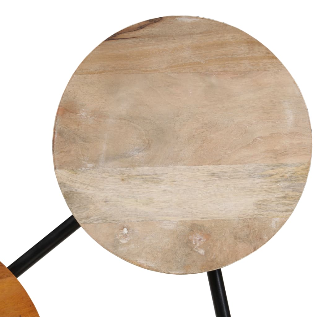 vidaXL Stolik kawowy, lite drewno mango i stal, 89 x 77 x 52 cm