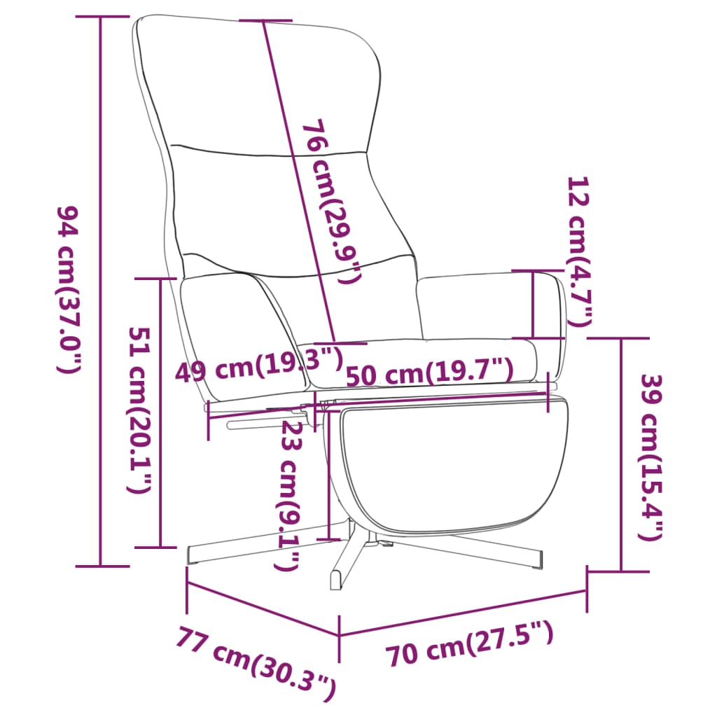 vidaXL Fotel wypoczynkowy z podnóżkiem, jasnoszary, obity aksamitem