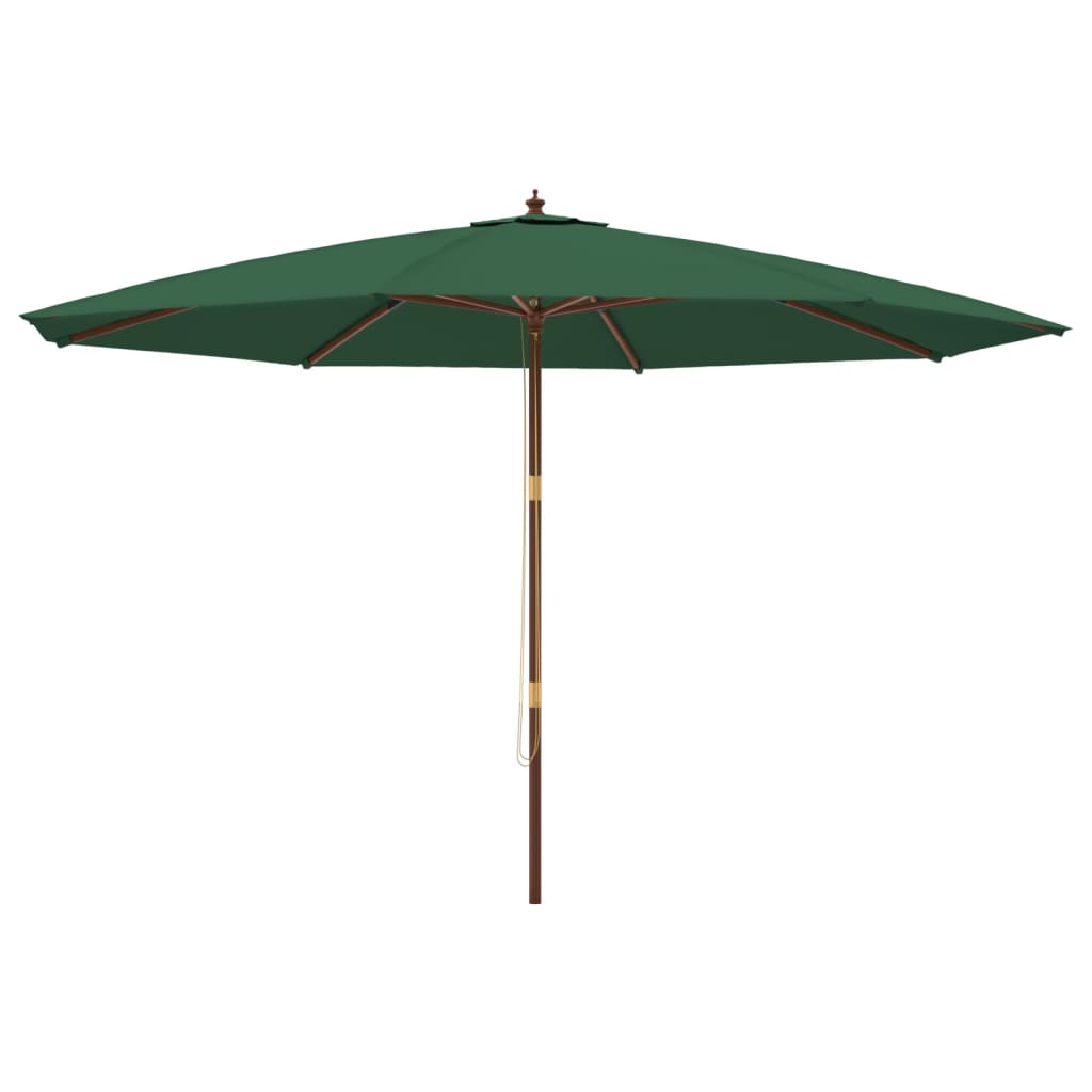 vidaXL Parasol ogrodowy na drewnianym słupku, zielony, 400x273 cm