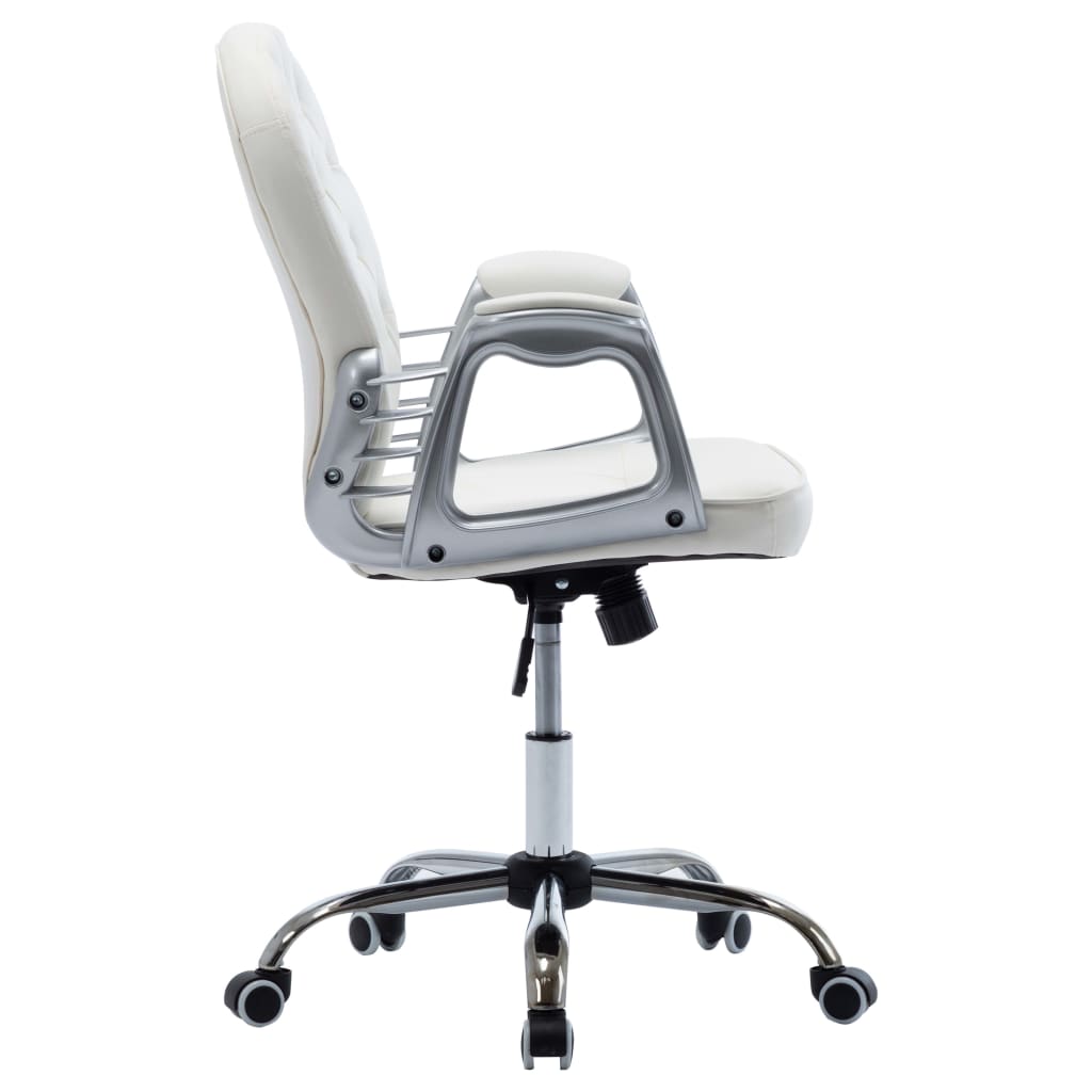 vidaXL Obrotowe krzesło biurowe, białe, obite sztuczną skórą