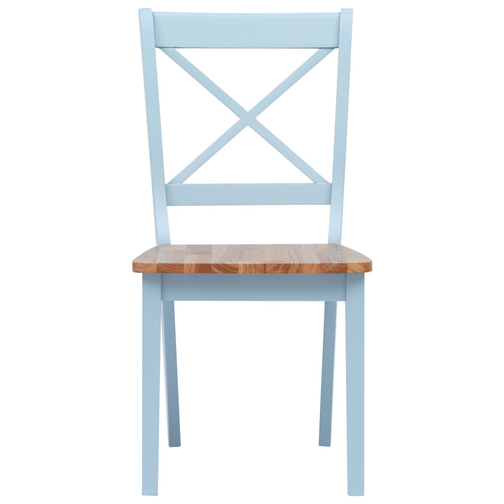 vidaXL Krzesła stołowe, 2 szt., szary i jasny brąz, drewno kauczukowca