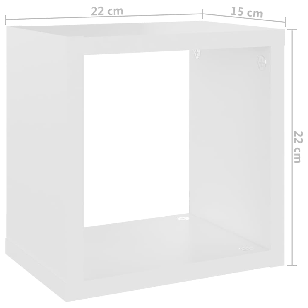vidaXL Półki ścienne kostki, 6 szt., biel i dąb sonoma, 22x15x22 cm