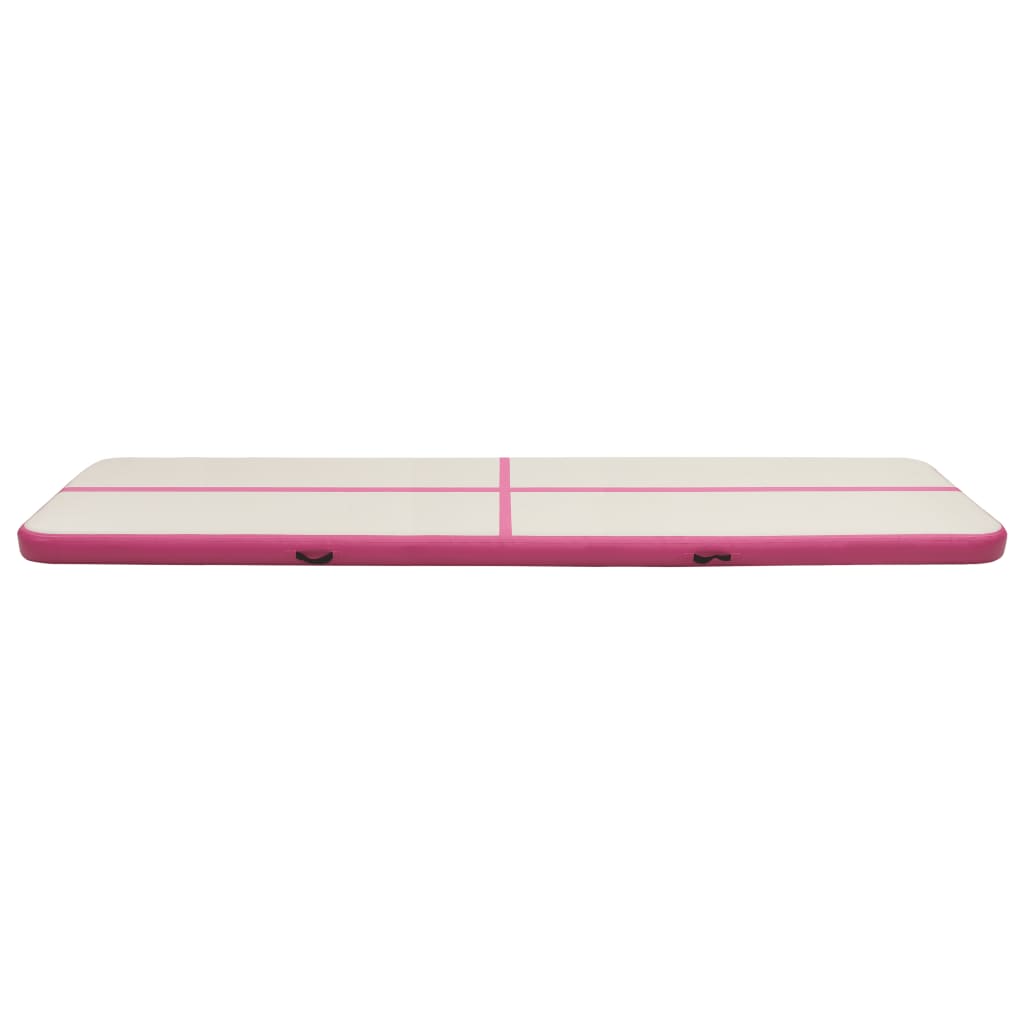 vidaXL Mata gimnastyczna z pompką, 600x100x20 cm, PVC, różowa