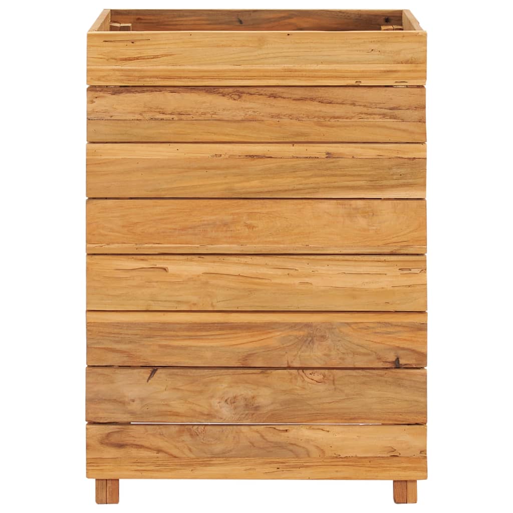 vidaXL Podwyższona donica 50x40x72 cm, drewno tekowe z recyklingu/stal