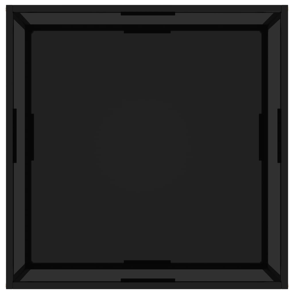 vidaXL Stolik kawowy, czarny, 80x80x35 cm, szkło hartowane