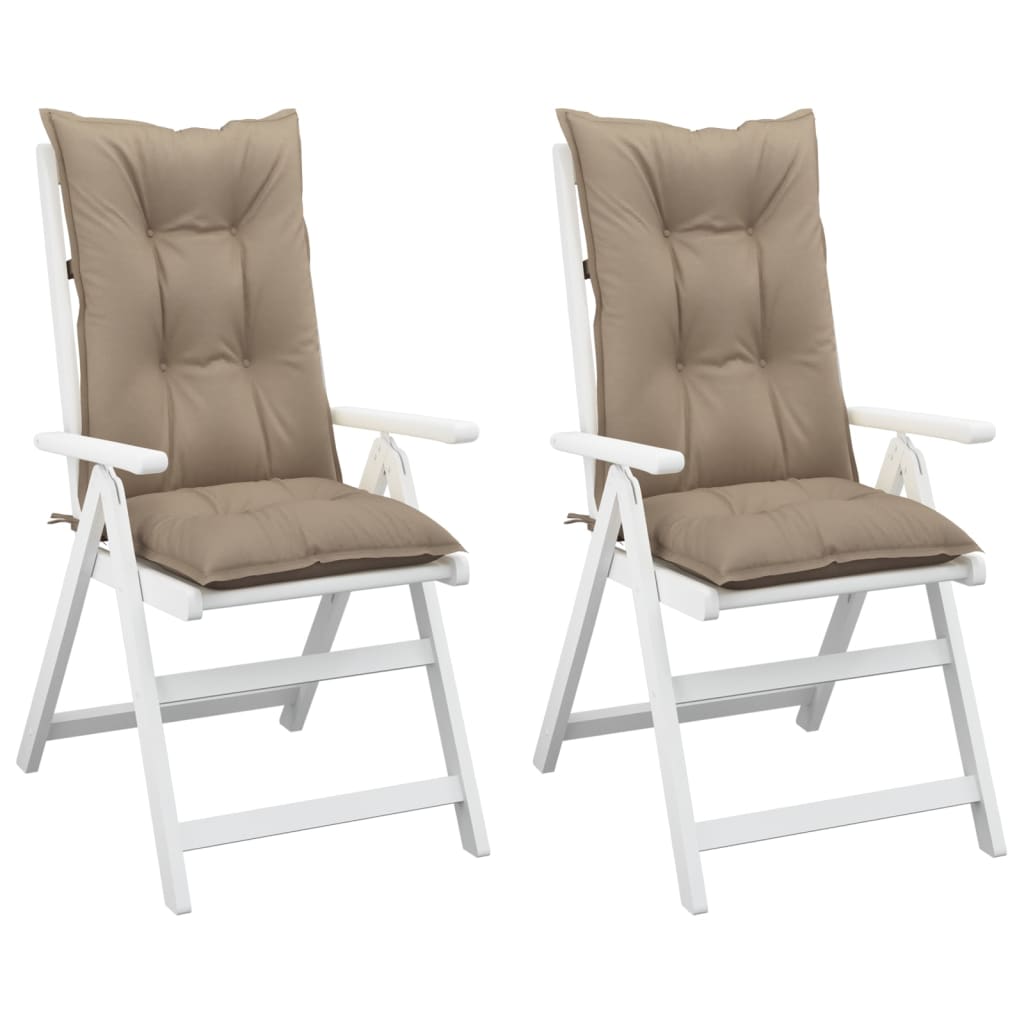 vidaXL Poduszki na krzesła ogrodowe, 2 szt., taupe, 120x50x7 cm