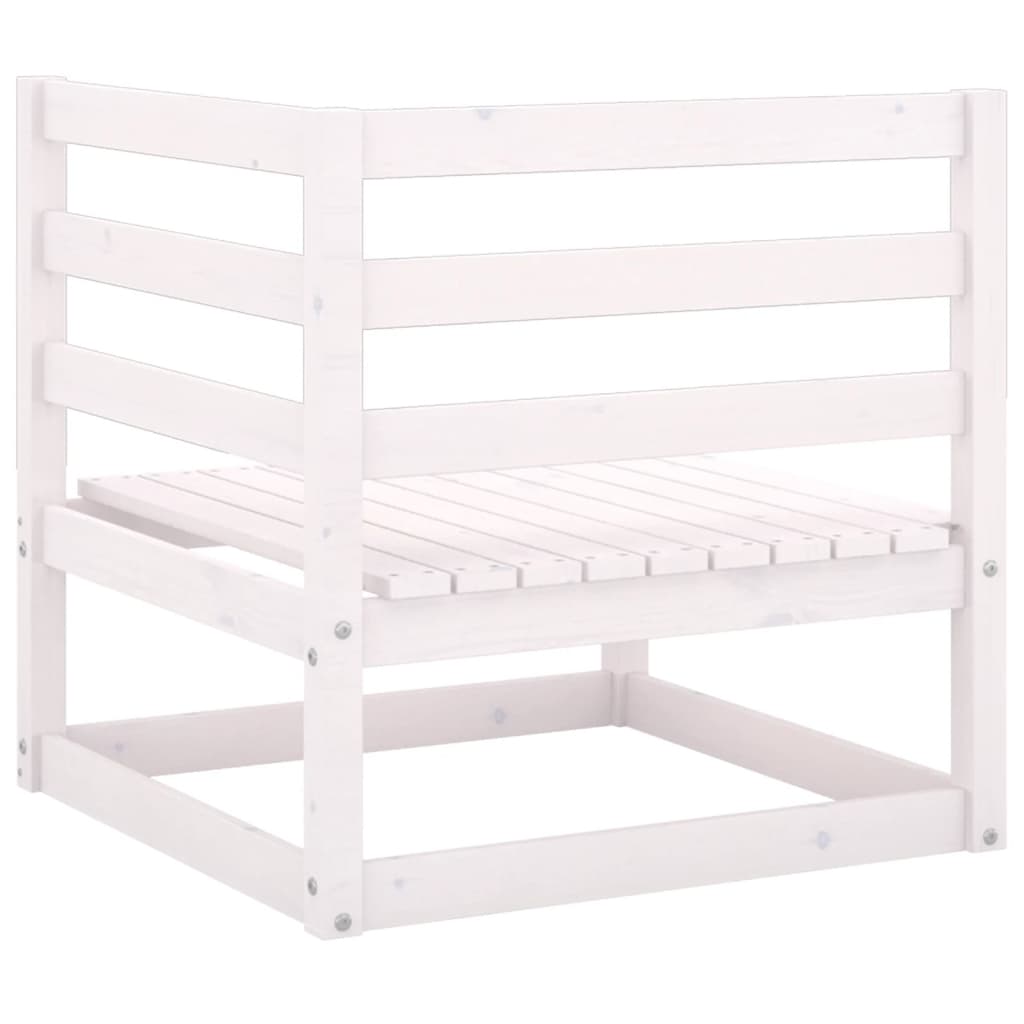vidaXL 2-osobowa sofa ogrodowa z poduszkami, biała, drewno sosnowe