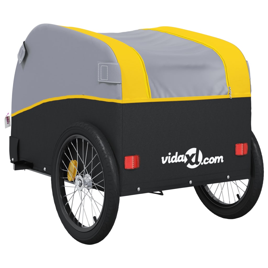 vidaXL Przyczepka rowerowa, czarno-żółta, 30 kg, żelazo