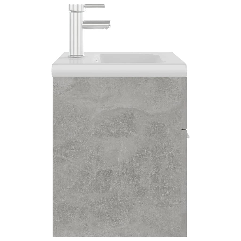 vidaXL Szafka z wbudowaną umywalką, szarość betonu, płyta wiórowa