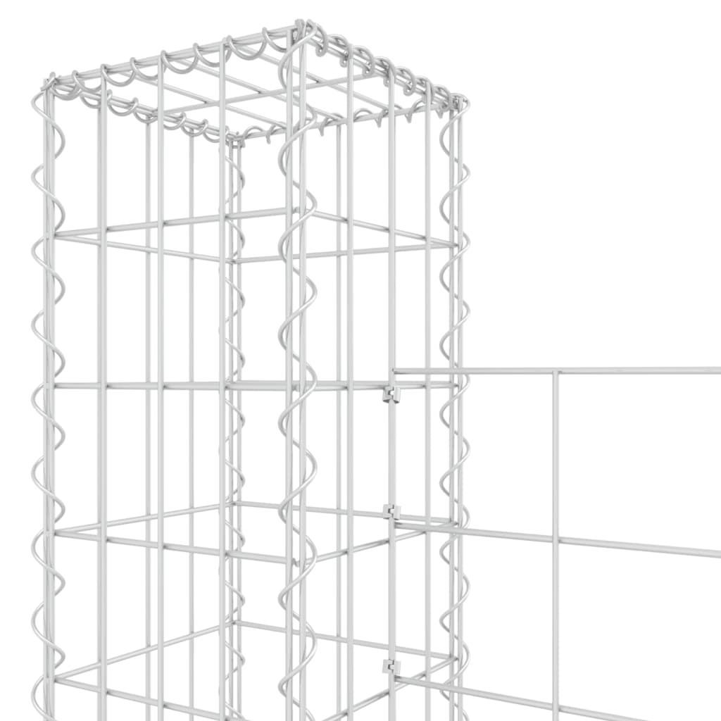 vidaXL Ogrodzenie gabionowe z 2 słupkami, żelazo, 140x20x200 cm