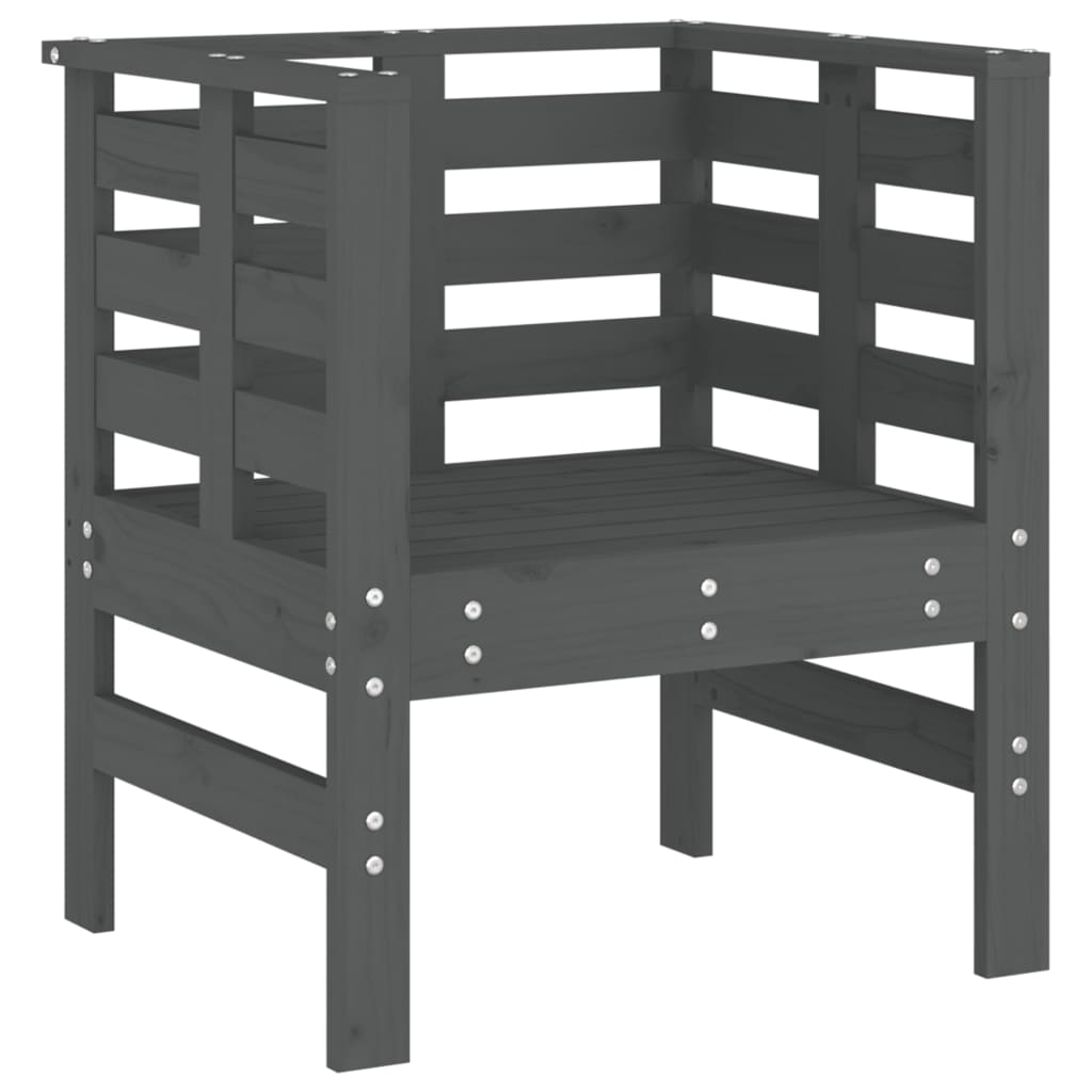 vidaXL Krzesła ogrodowe, 2 szt., szare, 61,5x53x71 cm, drewno sosnowe
