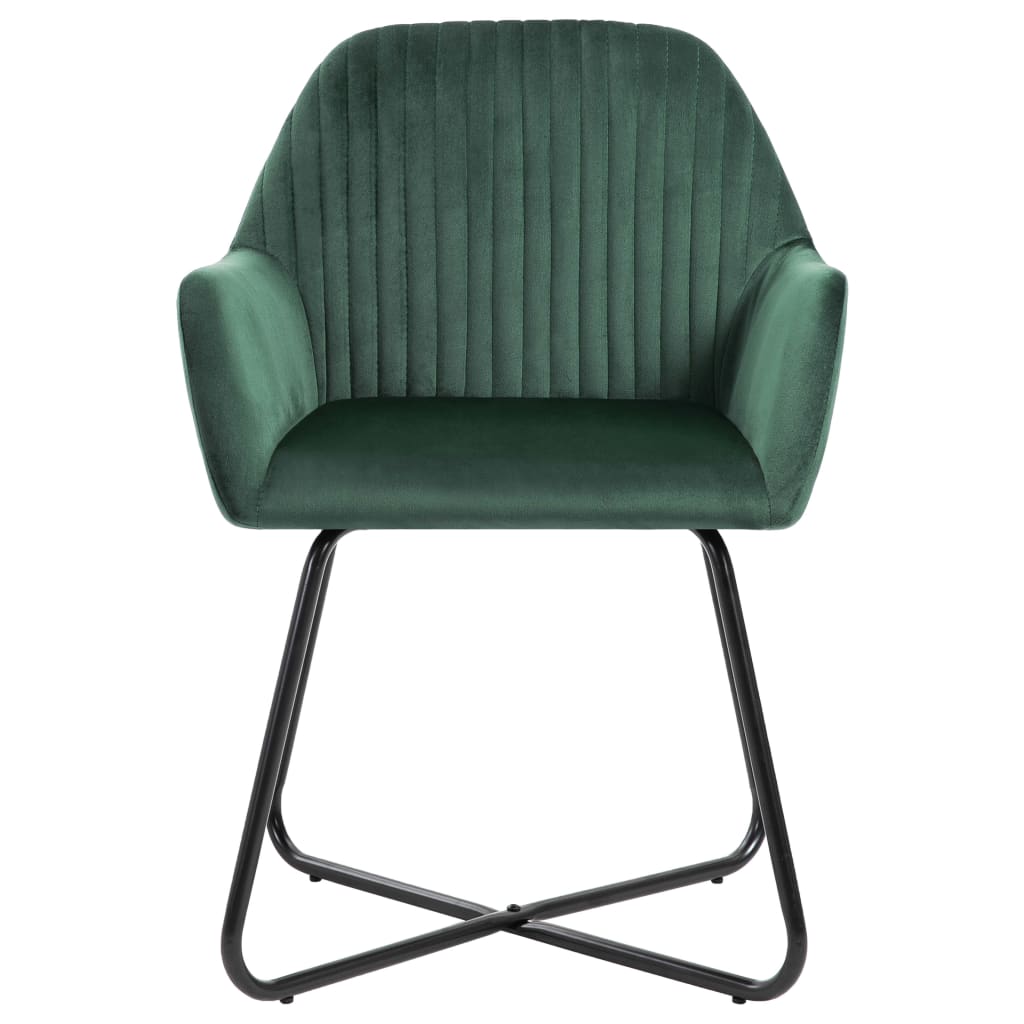 vidaXL Krzesła do jadalni, 2 szt., zielone, aksamit