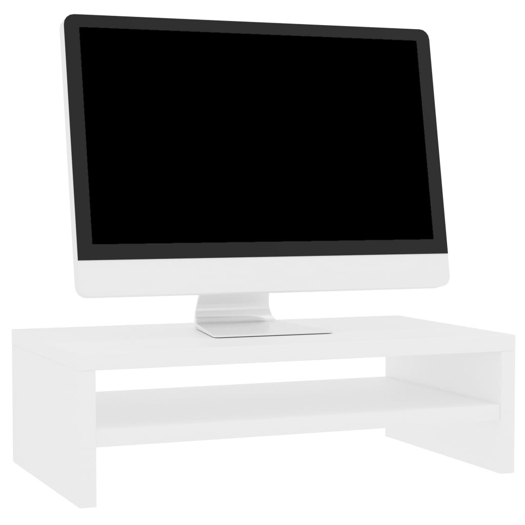 vidaXL Podstawka na monitor, biała, 42x24x13 cm materiał drewnopochodny