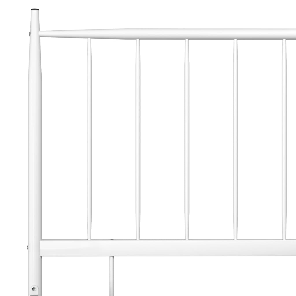 vidaXL Rama łóżka, biała, metalowa, 180 x 200 cm