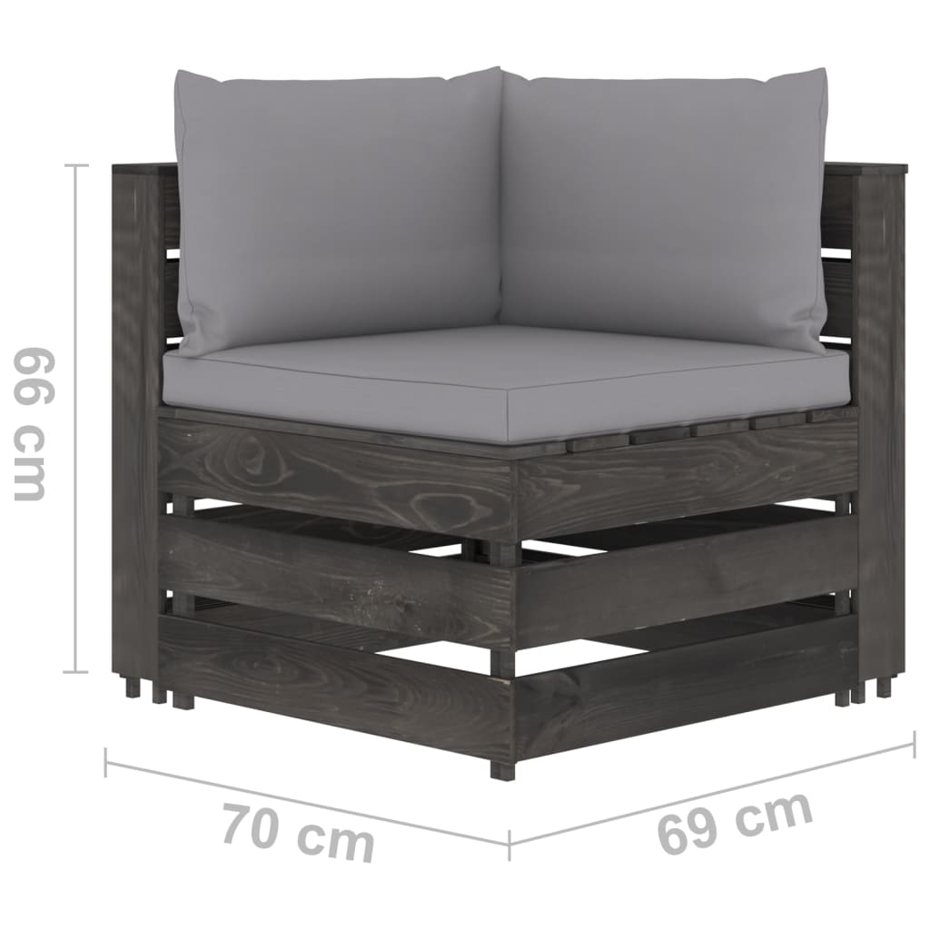 vidaXL 8-cz. zestaw wypoczynkowy do ogrodu, z poduszkami, drewniany