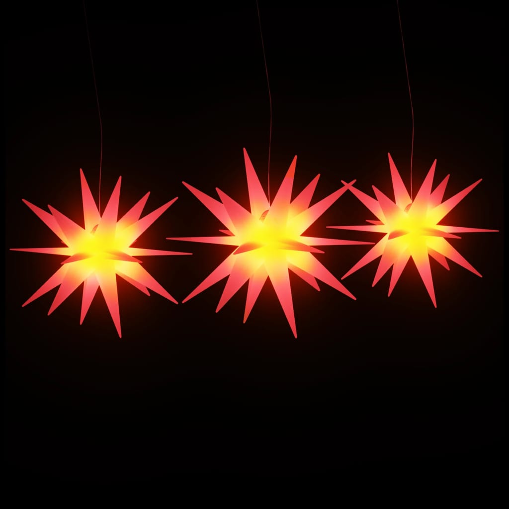 vidaXL Ozdoby świetlne z LED, 3 szt., składane, czerwone