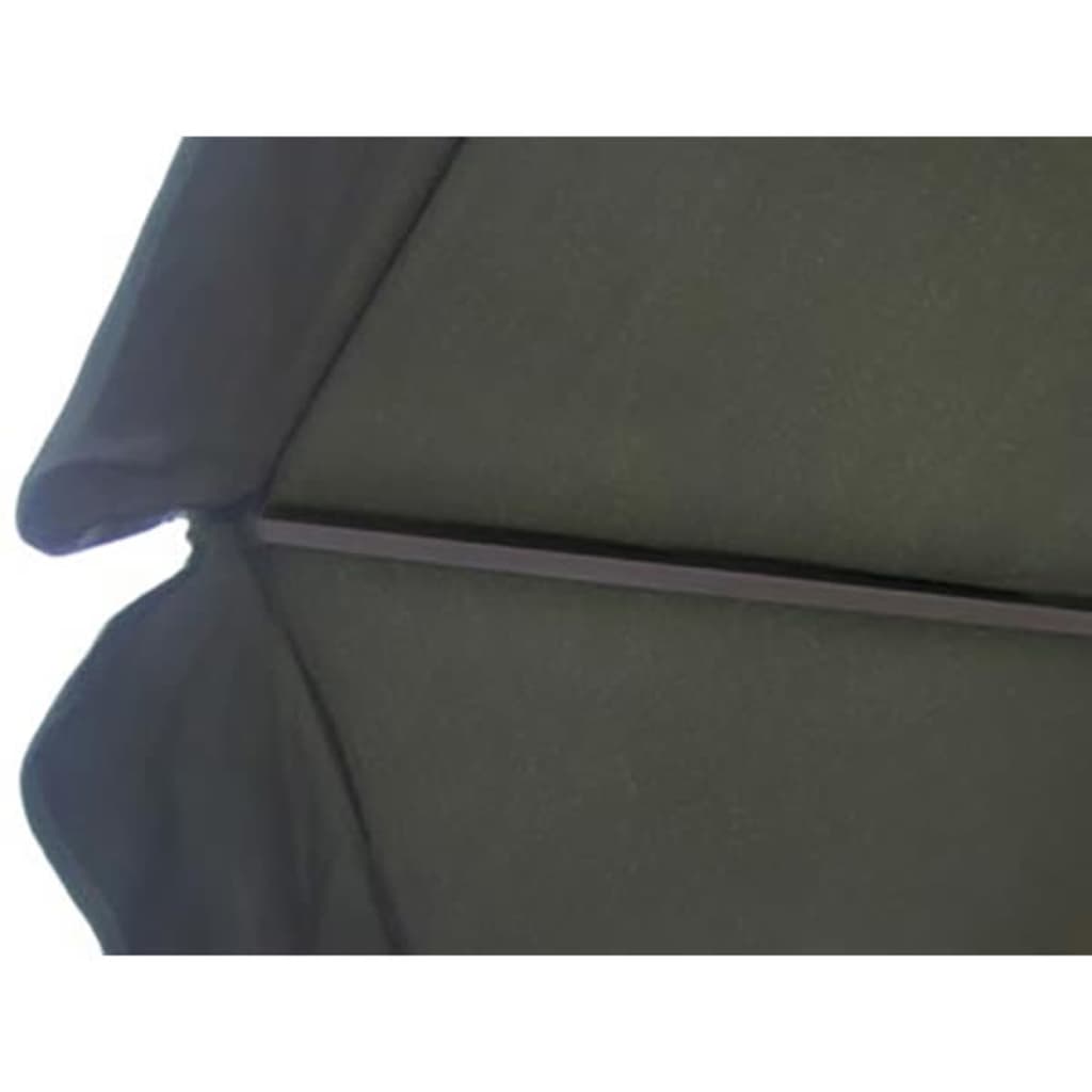 Zielony parasol ogrodowy z aluminiową ramą i przenośną podstawą