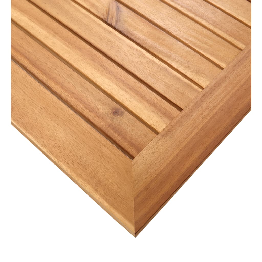 vidaXL Stół ogrodowy, 140x80x75 cm, drewno tekowe i stal nierdzewna